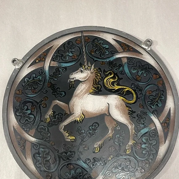 ステンドグラス Woodlands Unicorn ユニコーン グラスマスターズ Glass Masters Stained Glass Unicorn Hanging Art - Multicolor